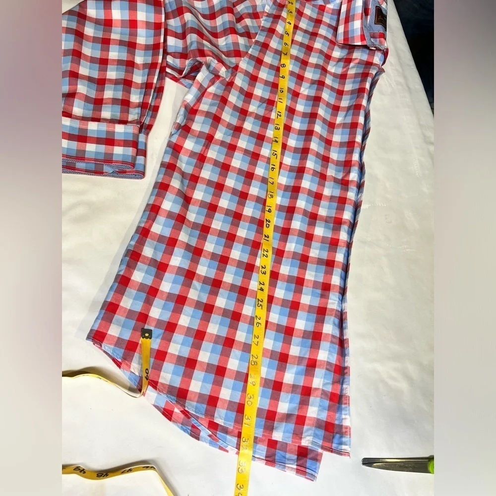 JAMES TATTERSALL Men’s red and blue check long sleeve shirt size XXL - Picture 13 of 13
